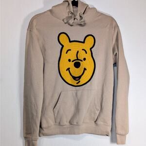 Disney Winnie the Pooh Sand Tan Embroidered Pooh Hoodie Size XS NWOT